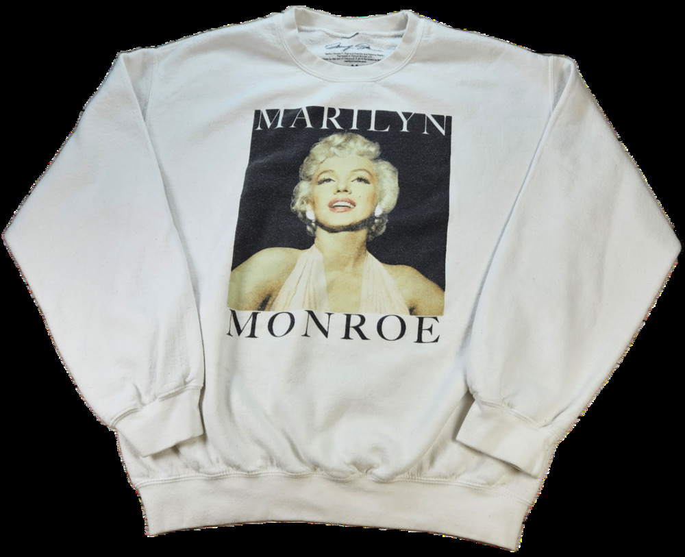 Marilyn Monroe Crewneck Sweatshirt White Size M Cotton Blend